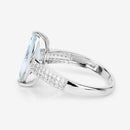 2.09 Carat Genuine Aquamarine and White Diamond 14K White Gold Ring-8