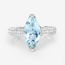 2.09 Carat Genuine Aquamarine and White Diamond 14K White Gold Ring-10