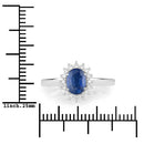 1.11 Carat Genuine Blue Sapphire and White Diamond 10K White Gold Ring-3