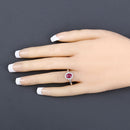 1.01 Carat Genuine Ruby and White Diamond 10K White Gold Ring-5