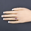 1.01 Carat Genuine Ruby and White Diamond 10K Yellow Gold Ring-5