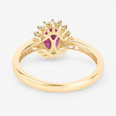 1.01 Carat Genuine Ruby and White Diamond 10K Yellow Gold Ring-7