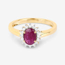 1.01 Carat Genuine Ruby and White Diamond 10K Yellow Gold Ring-9