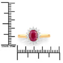 1.01 Carat Genuine Ruby and White Diamond 10K Yellow Gold Ring-3
