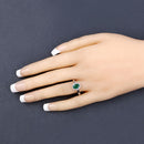 0.86 Carat Genuine Zambian Emerald and White Diamond 14K White Gold Ring-12