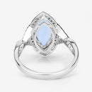 2.24 Carat Genuine Aquamarine and White Diamond 14K White Gold Ring-9