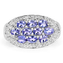 1.70 Carat Genuine Tanzanite .925 Sterling Silver Ring-7
