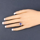 2.33 Carat Genuine Tanzanite and White Diamond 14K White Gold Ring-6