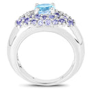2.78 Carat Genuine Blue Topaz and Tanzanite .925 Sterling Silver Ring-5