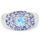 2.78 Carat Genuine Blue Topaz and Tanzanite .925 Sterling Silver Ring-6