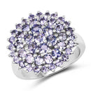 2.52 Carat Genuine Tanzanite .925 Sterling Silver Ring-4