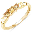 0.54 Carat Genuine Yellow Sapphire .925 Sterling Silver Ring-2