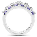 2.05 Carat Genuine Tanzanite and White Topaz .925 Sterling Silver Ring-6
