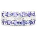 2.05 Carat Genuine Tanzanite and White Topaz .925 Sterling Silver Ring-7