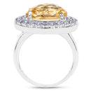 5.78 Carat Genuine Citrine and Tanzanite .925 Sterling Silver Ring-6