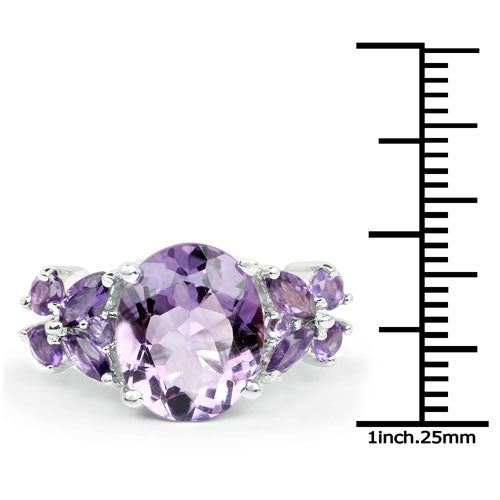 5.35 Carat Genuine Amethyst .925 Sterling Silver Ring