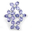 2.89 Carat Genuine Tanzanite .925 Sterling Silver Ring-6