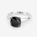 3.00 Carat Genuine Black Diamond 14K White Gold Ring-10