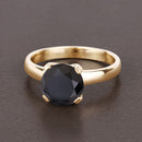 3.00 Carat Genuine Black Diamond 14K Yellow Gold Ring-8
