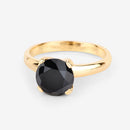 3.00 Carat Genuine Black Diamond 14K Yellow Gold Ring-10