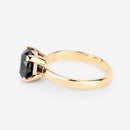3.00 Carat Genuine Black Diamond 14K Yellow Gold Ring-11