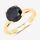 3.00 Carat Genuine Black Diamond 14K Yellow Gold Ring-14