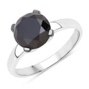 3.00 Carat Genuine Black Diamond 14K White Gold Ring-5