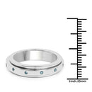 0.14 Carat Genuine Blue Diamond .925 Sterling Silver Ring-6