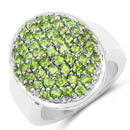2.17 Carat Genuine Chrome Diopside .925 Sterling Silver Ring-4