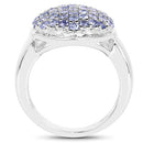 2.00 Carat Genuine Tanzanite .925 Sterling Silver Ring-6