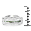 1.08 Carat Genuine Green Sapphire .925 Sterling Silver Ring-6