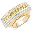1.08 Carat Genuine Yellow Sapphire .925 Sterling Silver Ring-1