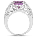 8.24 Carat Genuine Amethyst and White Topaz .925 Sterling Silver Ring-2