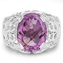 8.24 Carat Genuine Amethyst and White Topaz .925 Sterling Silver Ring-3