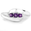 0.54 Carat Genuine Amethyst .925 Sterling Silver Ring-3