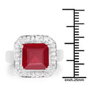 6.36 Carat Glass Filled Ruby and White Topaz .925 Sterling Silver Ring-6