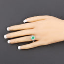 1.65 Carat Genuine Ethiopian Emerald and White Diamond 14K Yellow Gold Ring-5
