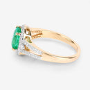 1.65 Carat Genuine Ethiopian Emerald and White Diamond 14K Yellow Gold Ring-6