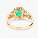 1.65 Carat Genuine Ethiopian Emerald and White Diamond 14K Yellow Gold Ring-7