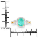 1.65 Carat Genuine Ethiopian Emerald and White Diamond 14K Yellow Gold Ring-3