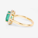 1.62 Carat Genuine Ethiopian Emerald and White Diamond 14K Yellow Gold Ring-6
