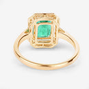1.62 Carat Genuine Ethiopian Emerald and White Diamond 14K Yellow Gold Ring-7