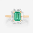 1.62 Carat Genuine Ethiopian Emerald and White Diamond 14K Yellow Gold Ring-8