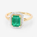 1.62 Carat Genuine Ethiopian Emerald and White Diamond 14K Yellow Gold Ring-9