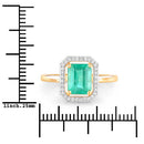 1.62 Carat Genuine Ethiopian Emerald and White Diamond 14K Yellow Gold Ring-3