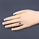 1.59 Carat Genuine Ruby and White Diamond 10K White Gold Ring-5