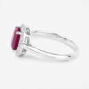 1.59 Carat Genuine Ruby and White Diamond 10K White Gold Ring-7