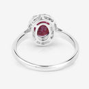 1.59 Carat Genuine Ruby and White Diamond 10K White Gold Ring-8