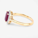 1.59 Carat Genuine Ruby and White Diamond 10K Yellow Gold Ring-6