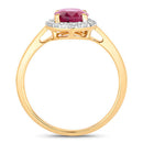 1.59 Carat Genuine Ruby and White Diamond 10K Yellow Gold Ring-2